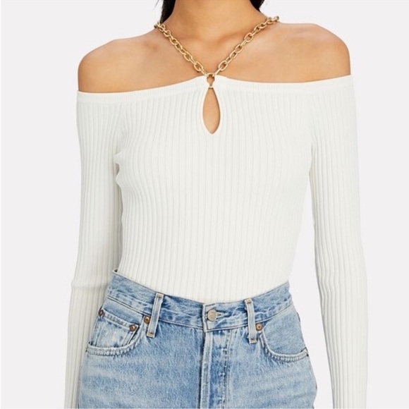 Jonathan Simkhai Tops - Jonathan Simkhai Quinn Chain-Embellished Rib Knit Top New With Tags!